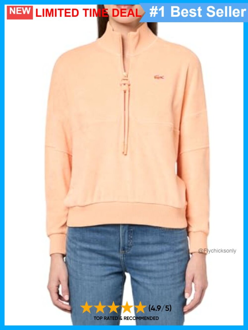 Oversize High Neck Zip Fleece Sweatshirt Recycled Polyester Organic Cotton